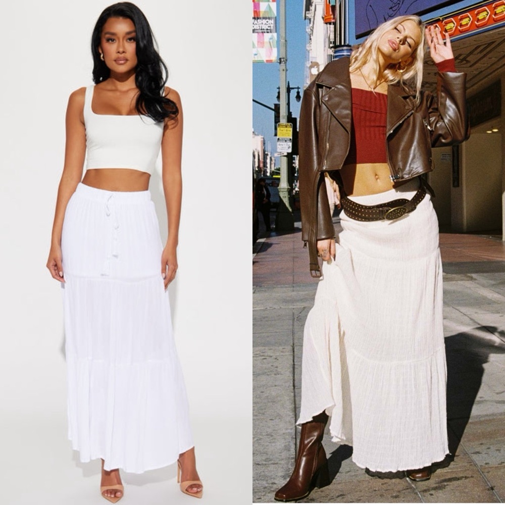 BUNDLE White & off white/cream Maxi Skirts